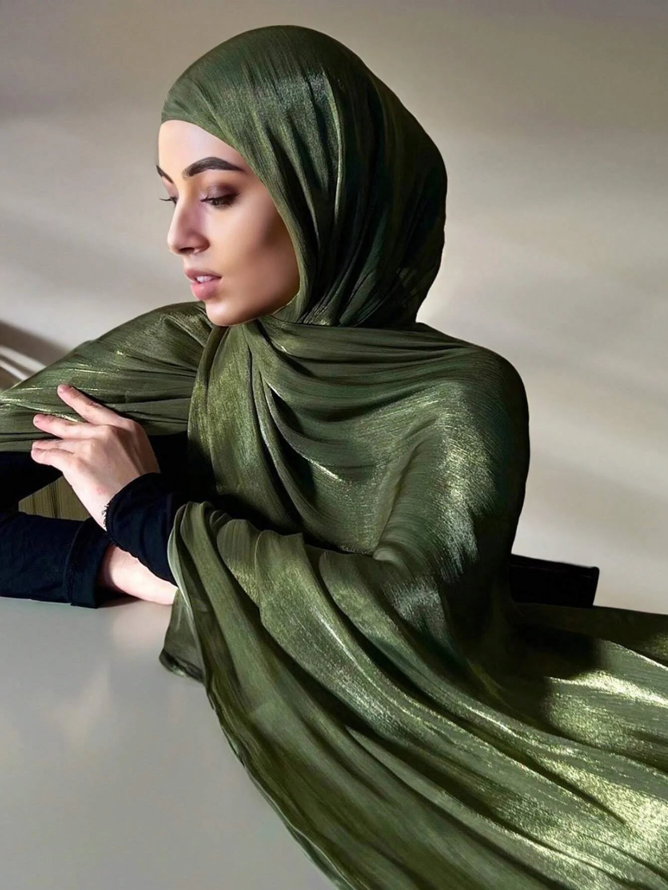 Sparkling Metallic Women Hijab Scarf