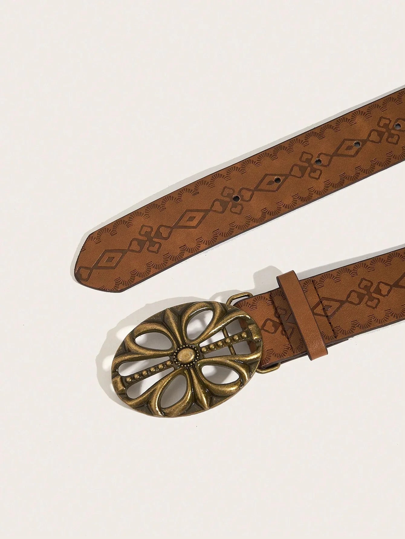 Retro Metal Buckle Leather Belt