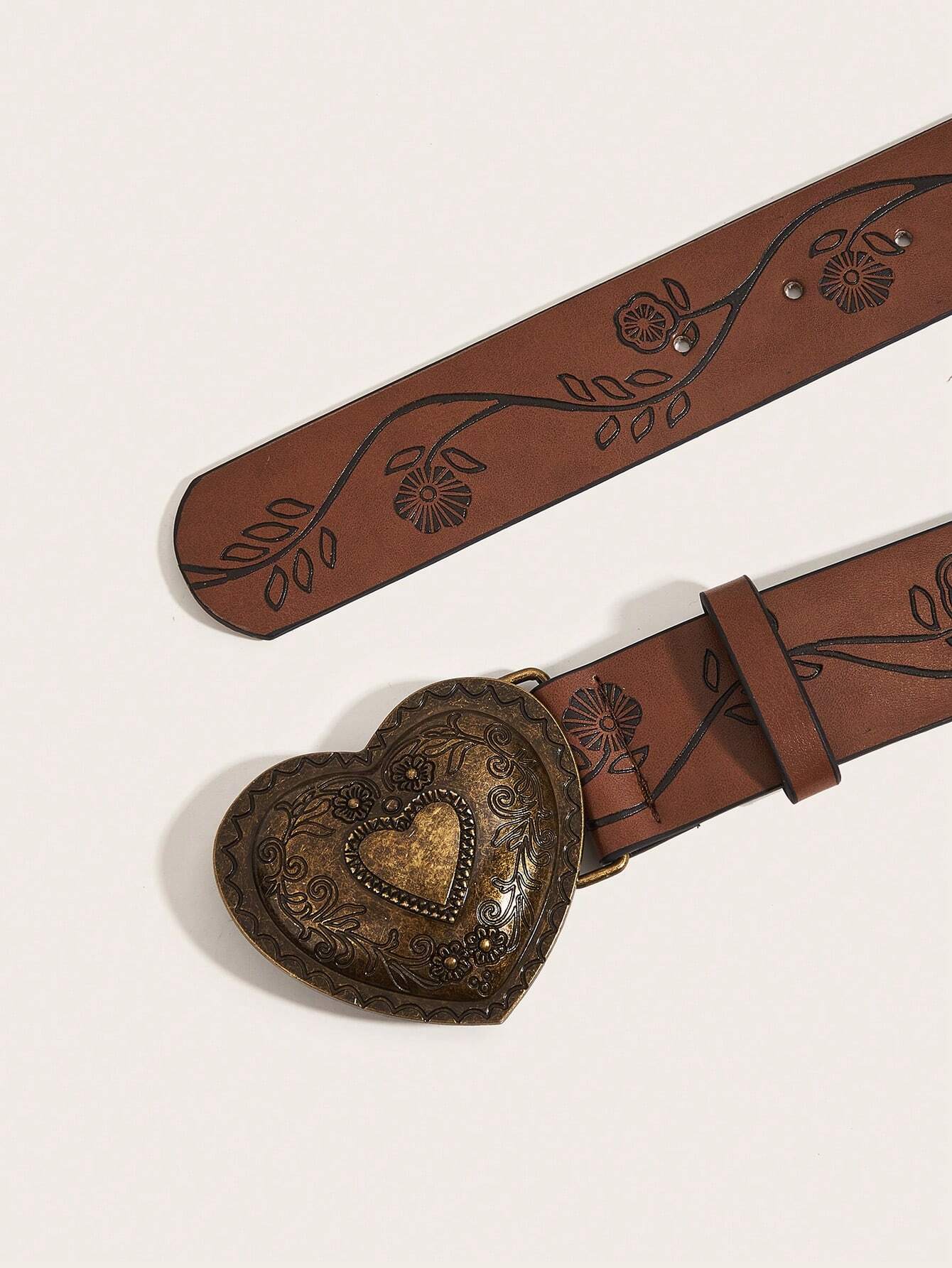 Vintage Printed PU Leather Belt