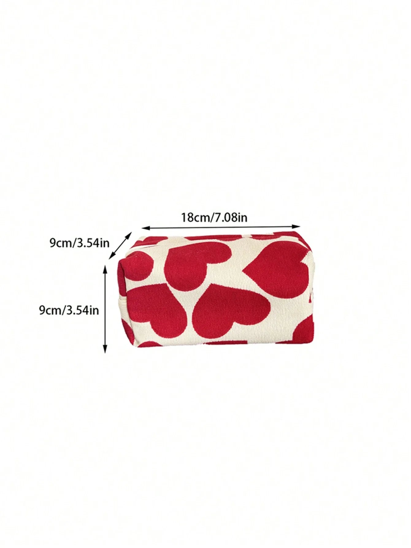 Red Heart Cosmetic Travel Bag