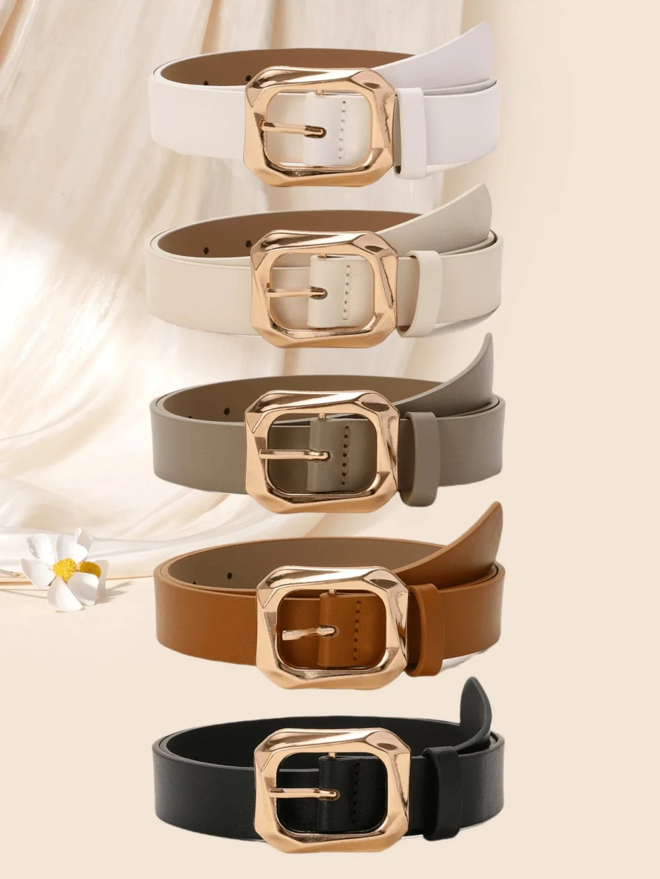 Women's Retro Square Buckle Belts