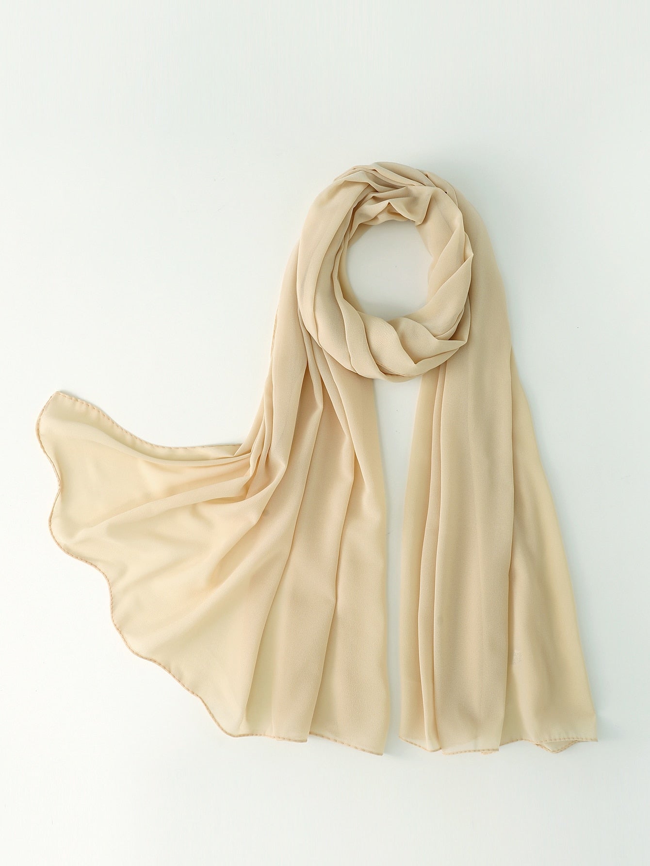 Plain Chiffon Pearl Hijab Scarf