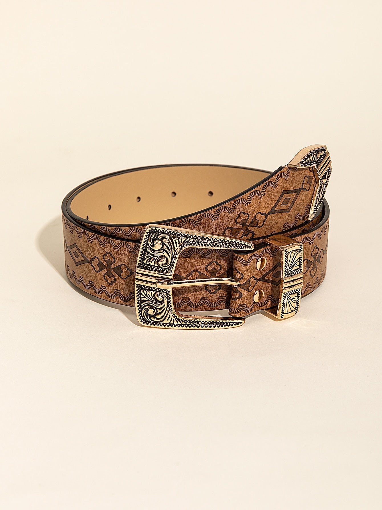 Multicolor Flower Embossed Belt