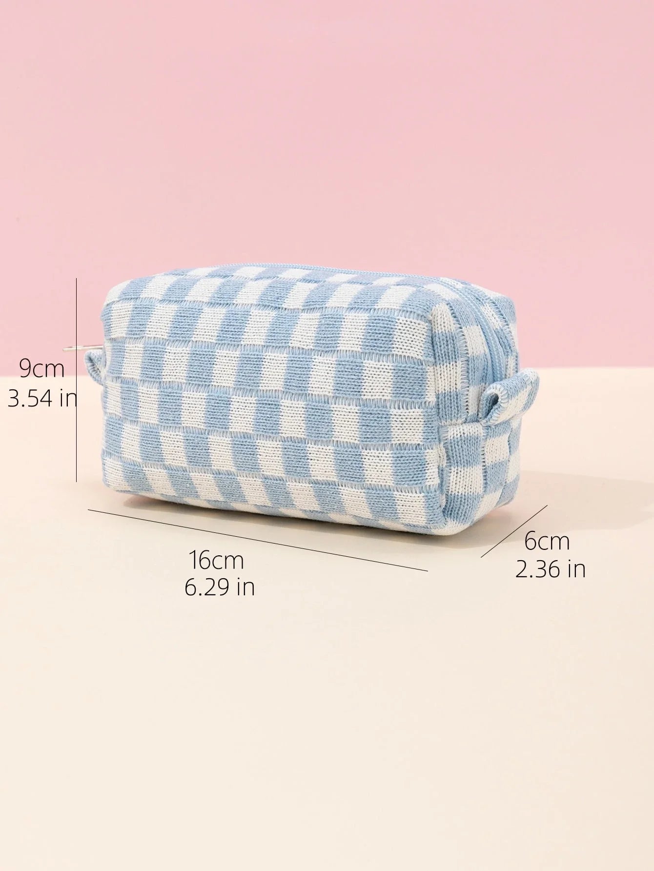 Blue White Knitted Travel Bag