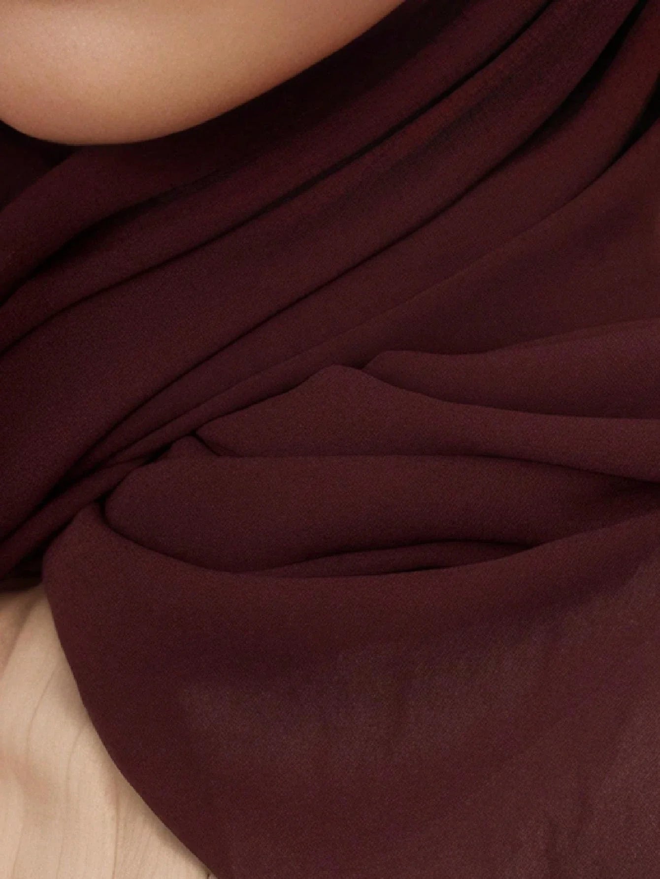 Chiffon Hijab With Faux Pearl