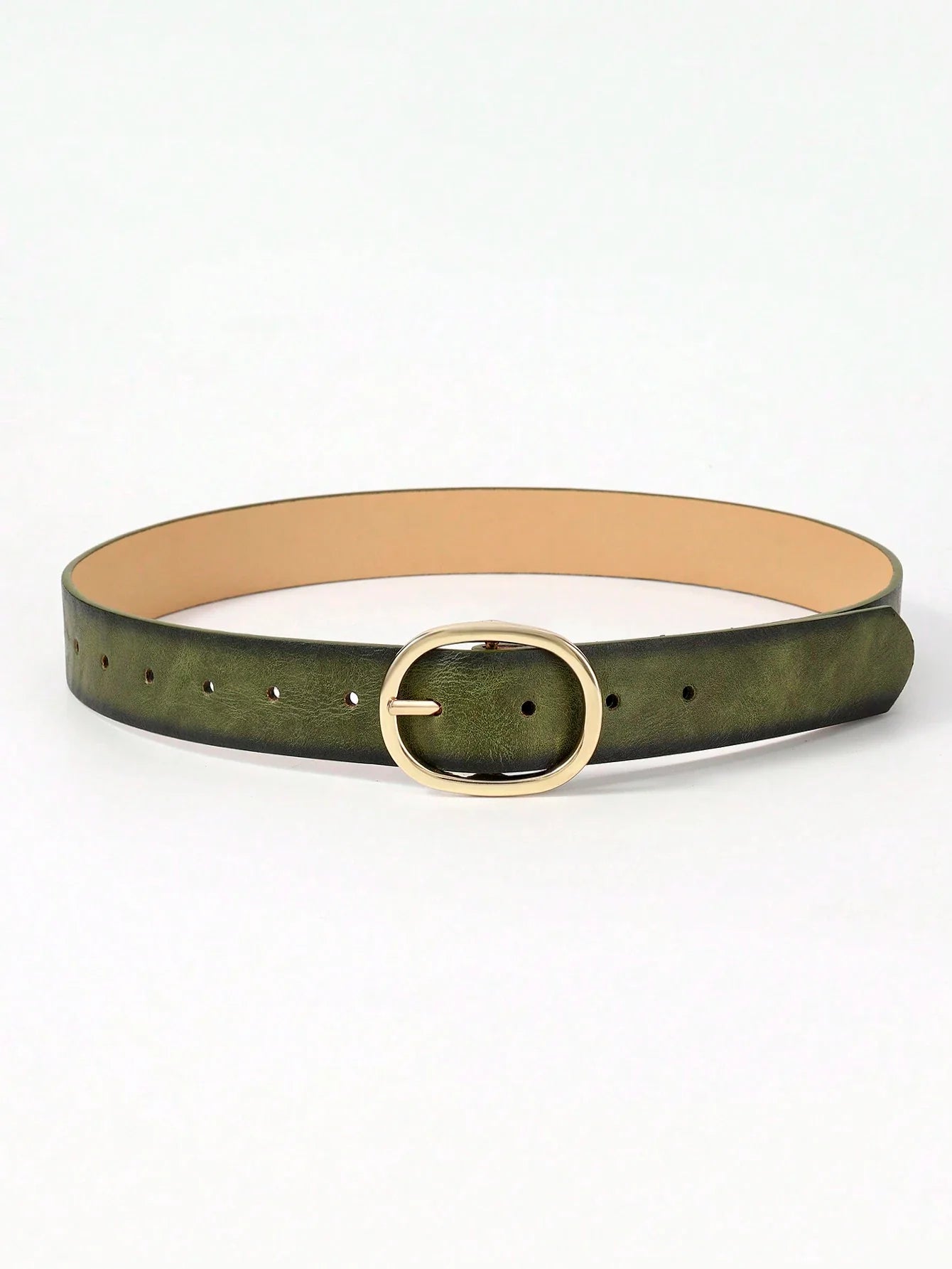 Women Casual Oval Leather Belt