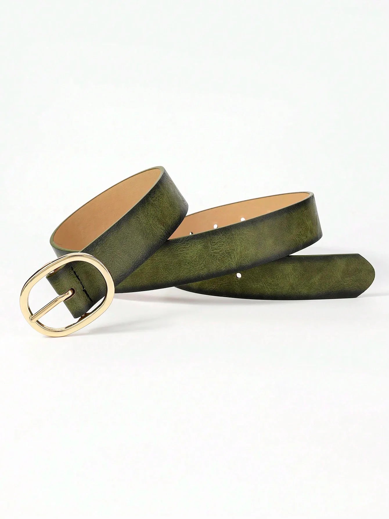 Women Casual Oval Leather Belt