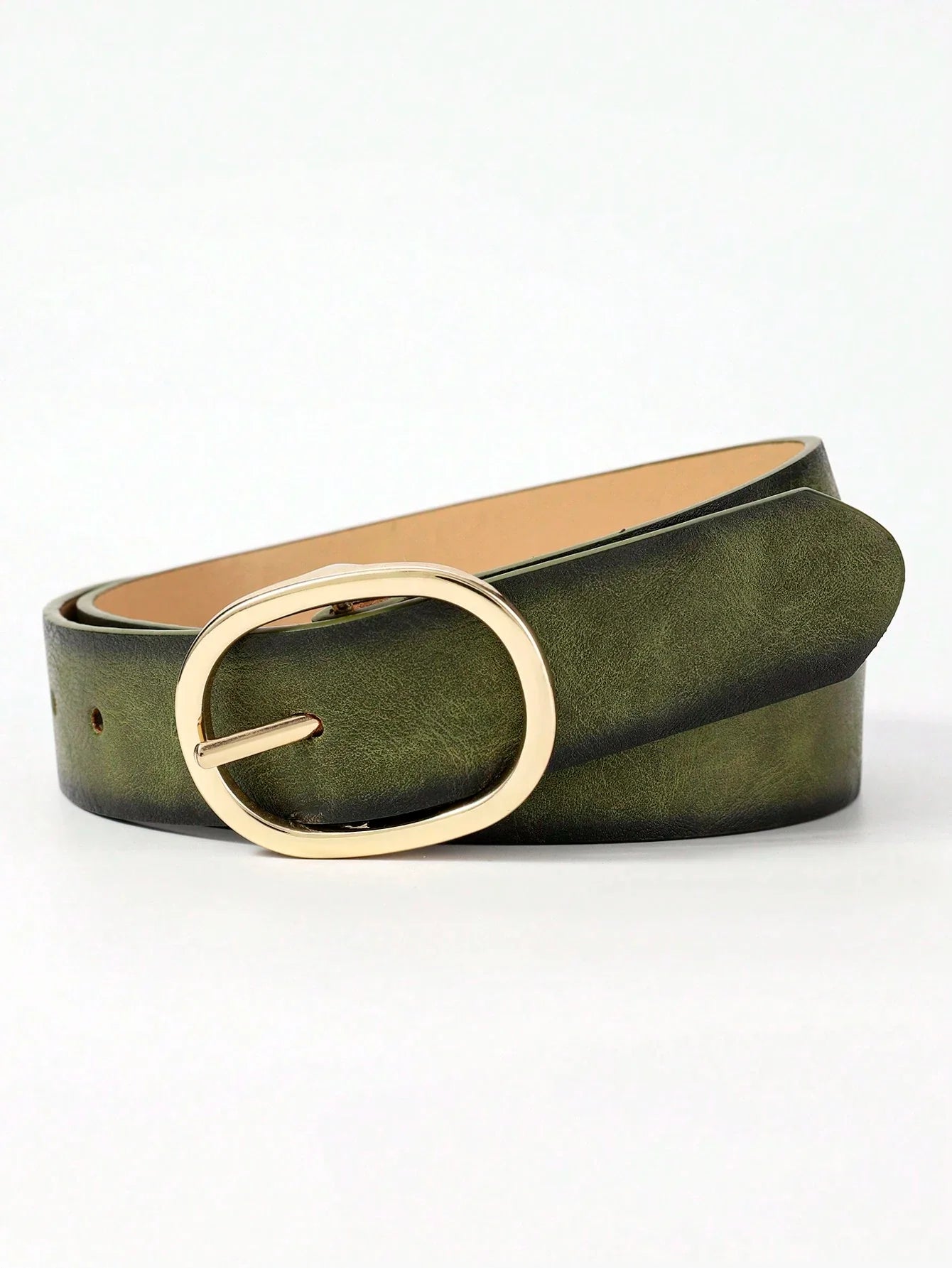 Women Casual Oval Leather Belt