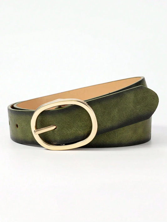Women Casual Oval Leather Belt