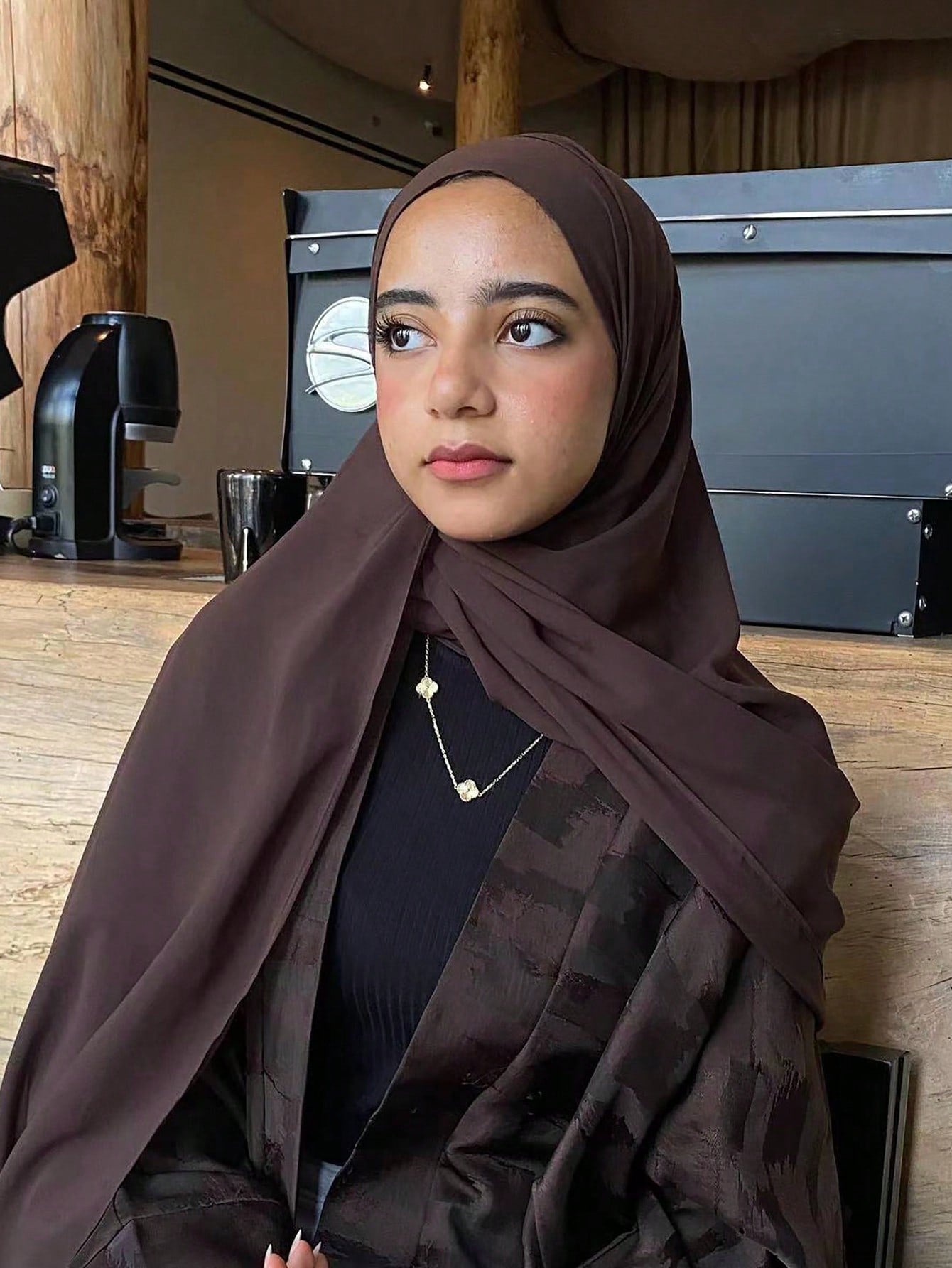 Plain Chiffon Pearl Hijab Scarf