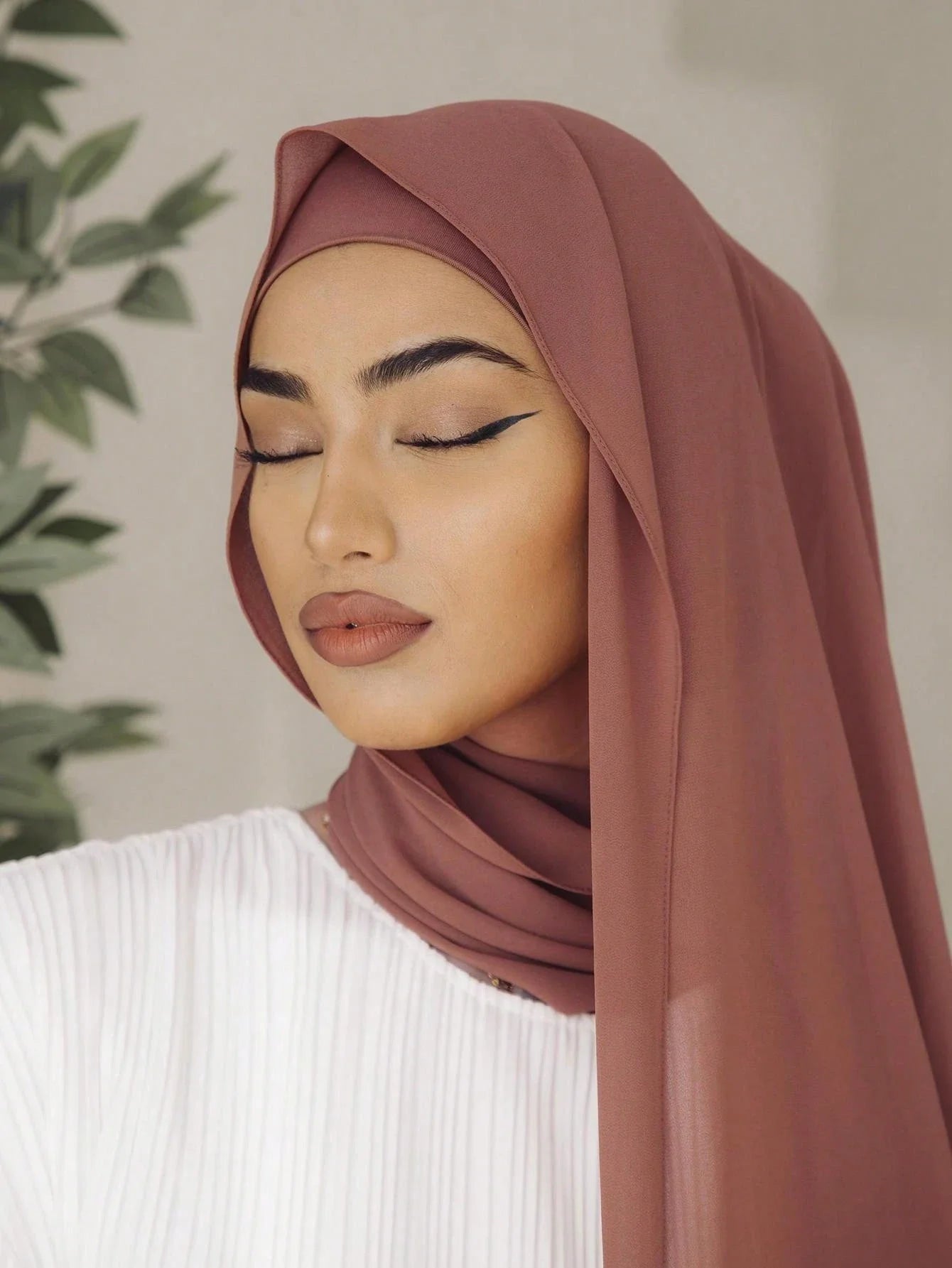 Faux Pearl Chiffon Hijab Scarf
