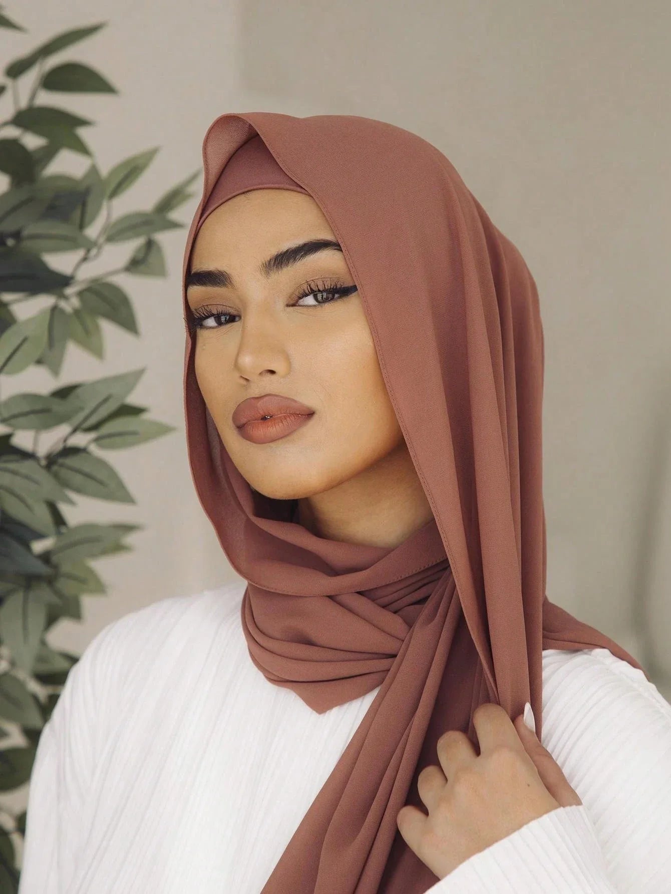 Faux Pearl Chiffon Hijab Scarf