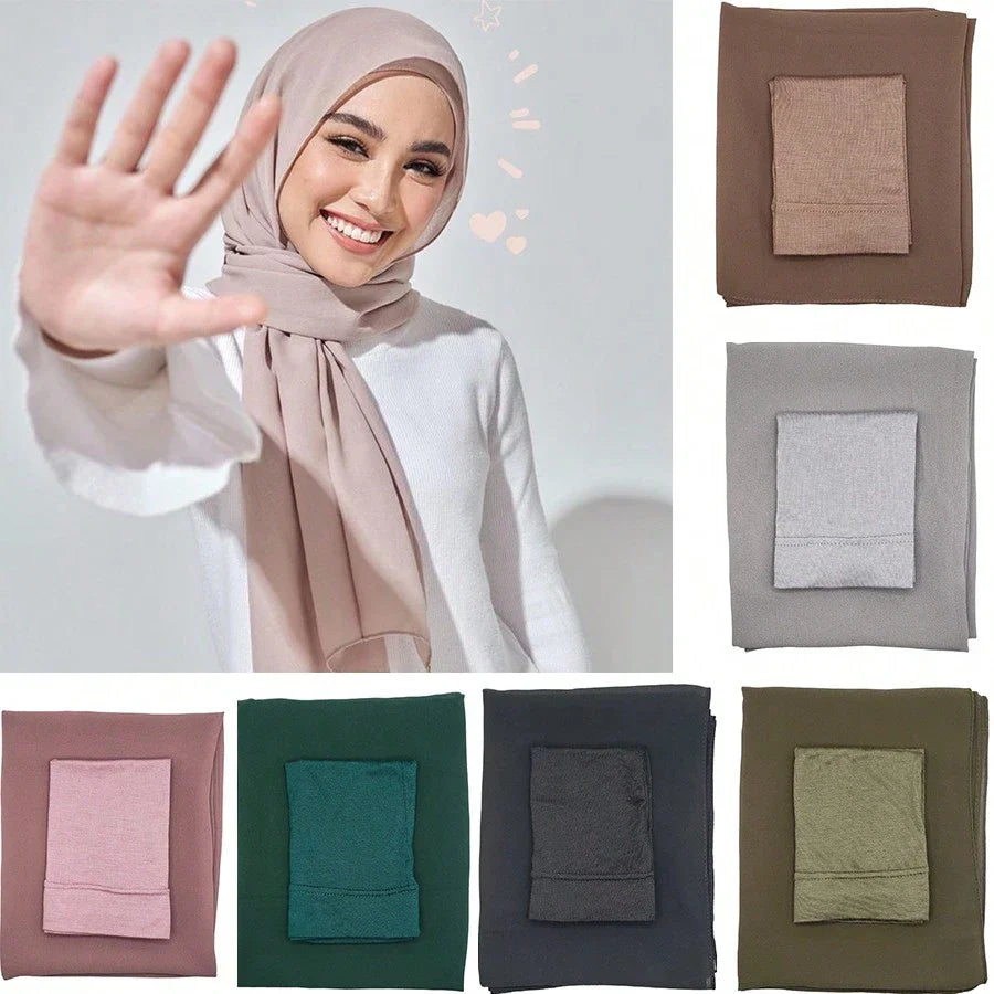 2PCS Beanie Hijab Scarf Set
