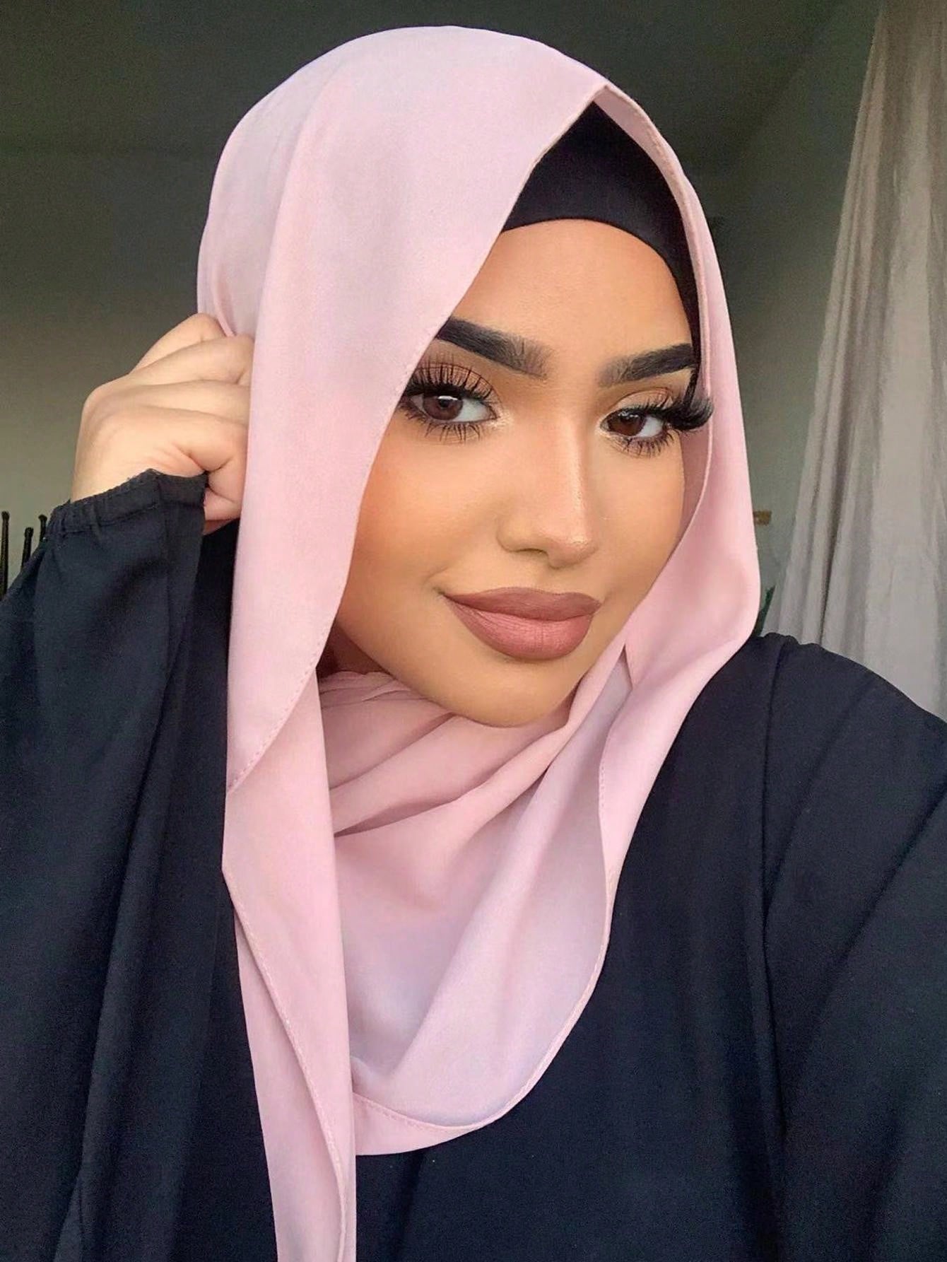 Plain Chiffon Pearl Hijab Scarf