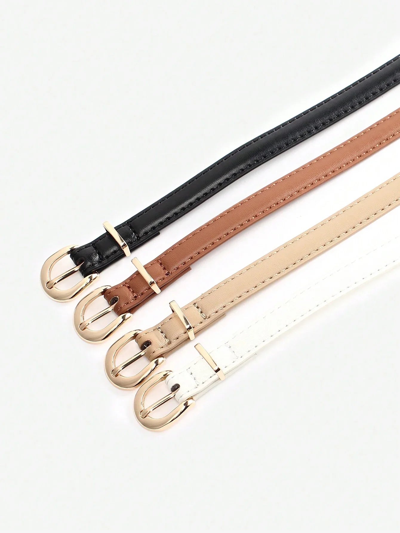 Women's Skinny Leather Belt Set