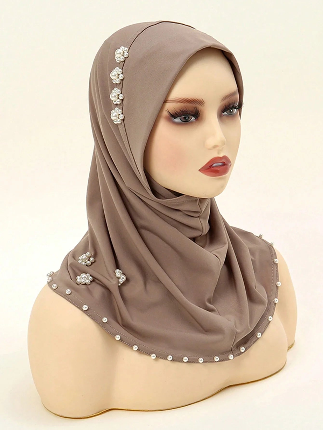 Elegant Pearl & Flower Hijab