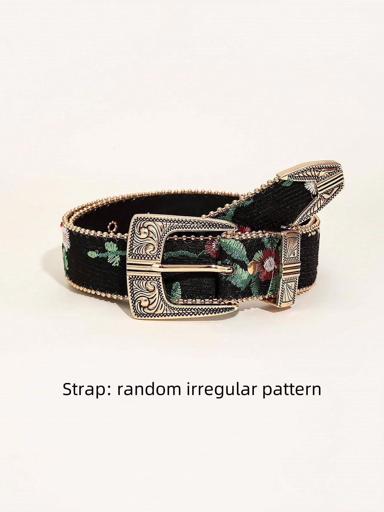 Multicolor Flower Embossed Belt