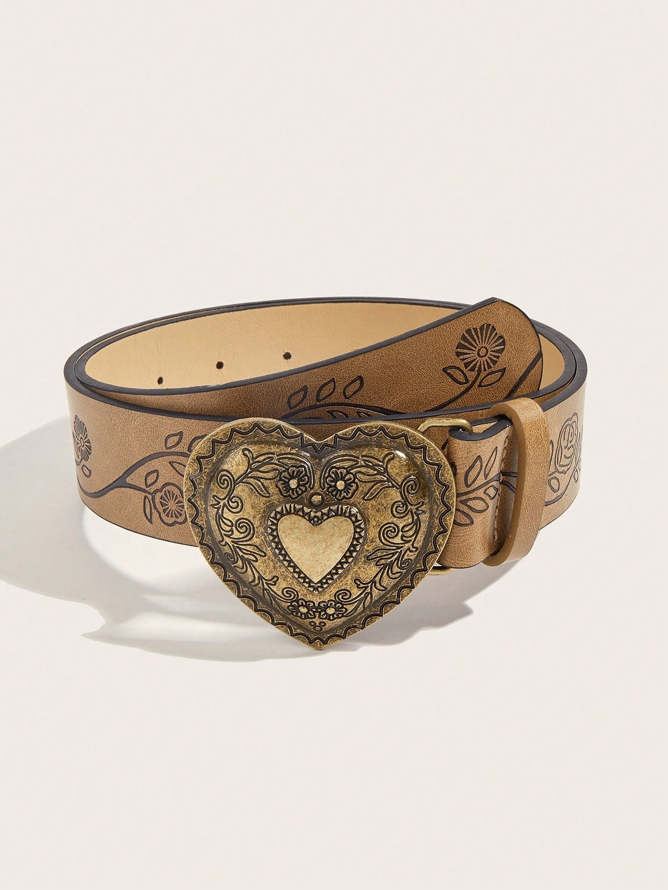 Vintage Printed PU Leather Belt
