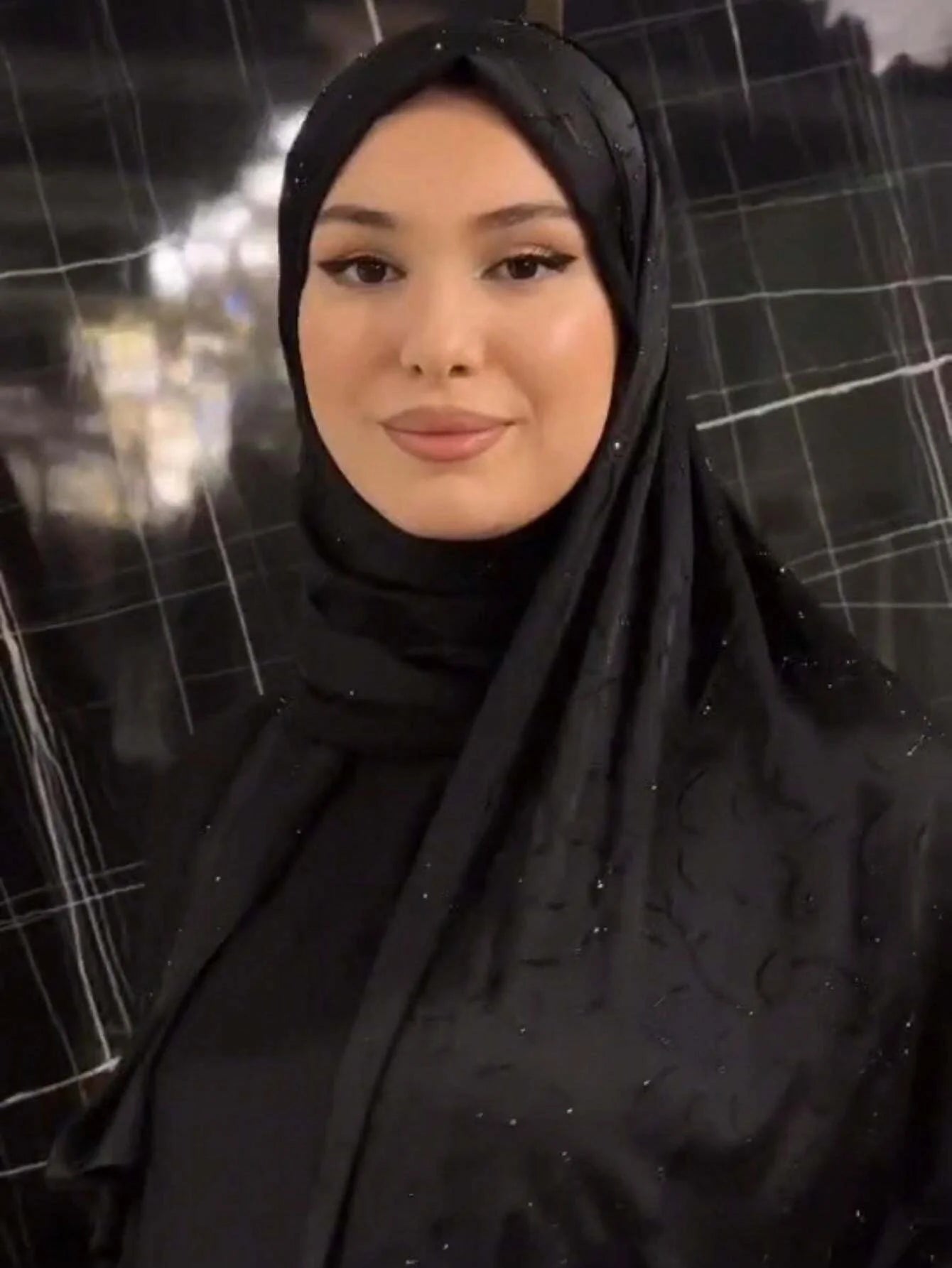 Chiffon Hijab With Faux Pearl