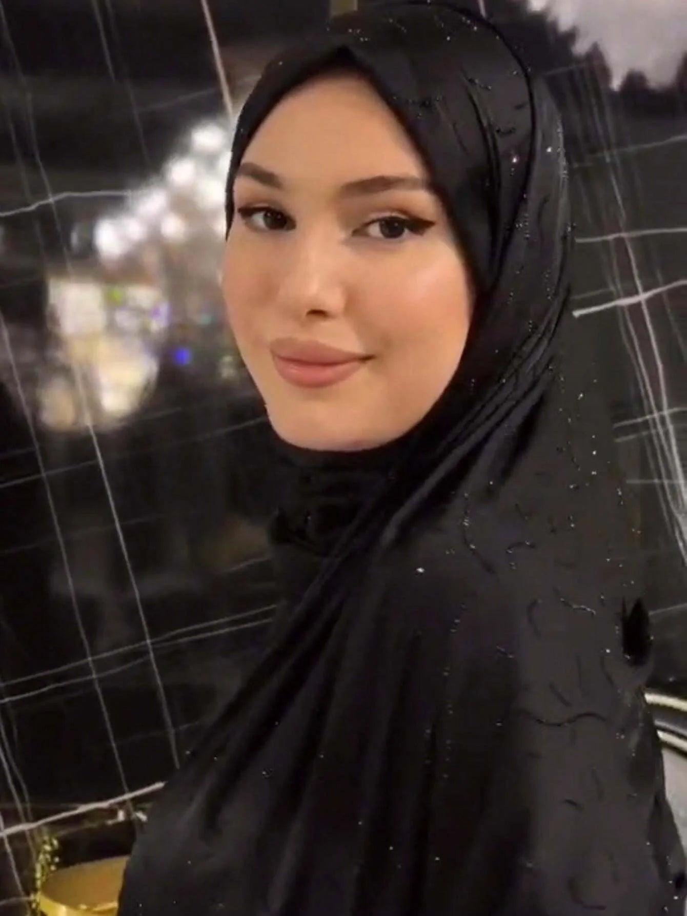 Chiffon Hijab With Faux Pearl