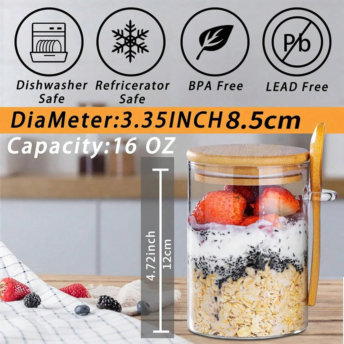 4PCS Glass Food Storage Jars