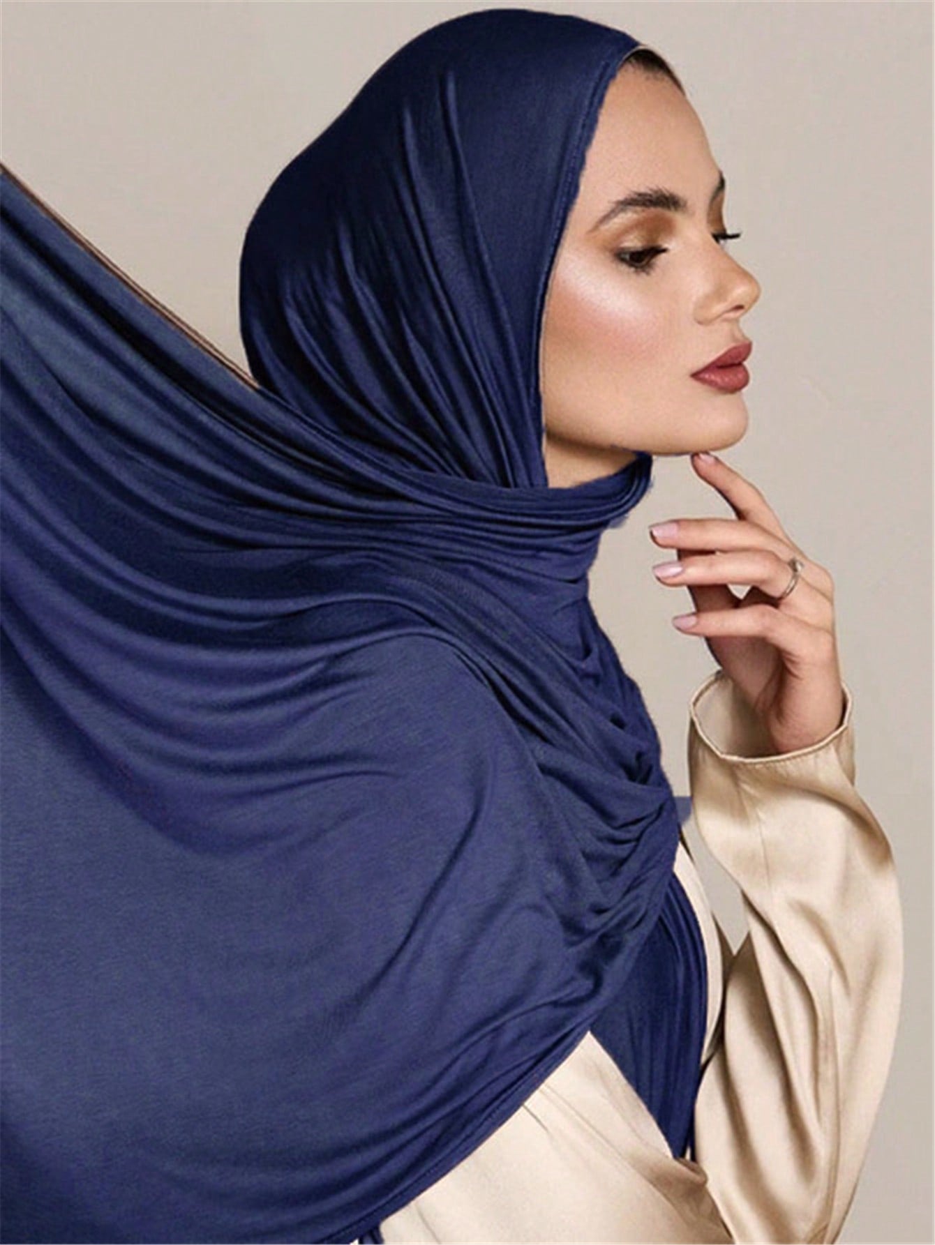 Plus Size Knitted Headscarf Shawl
