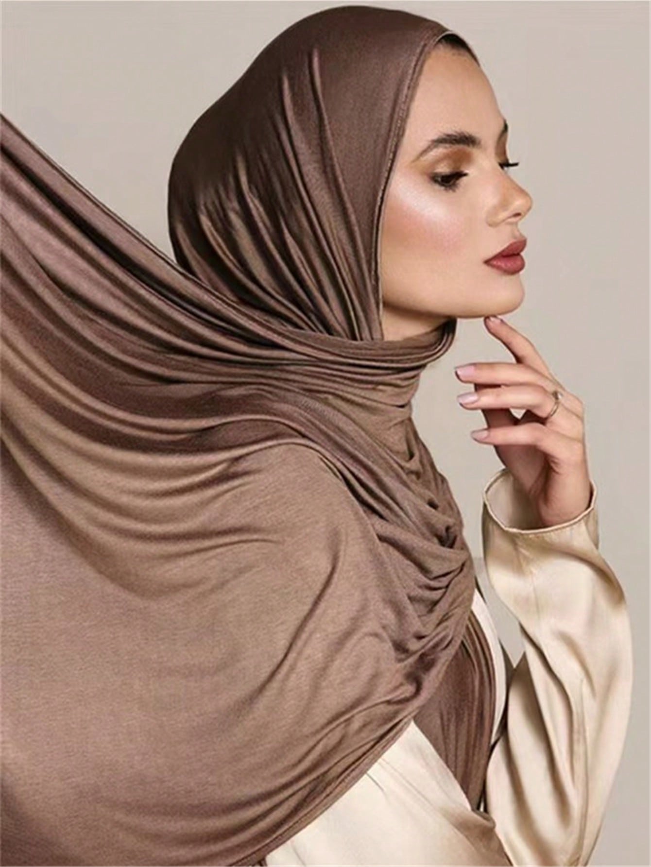 Plus Size Knitted Headscarf Shawl