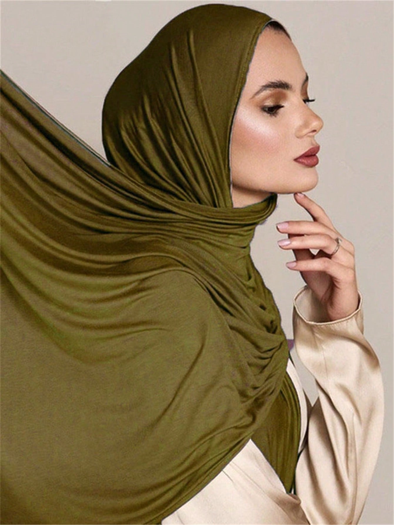 Plus Size Knitted Headscarf Shawl