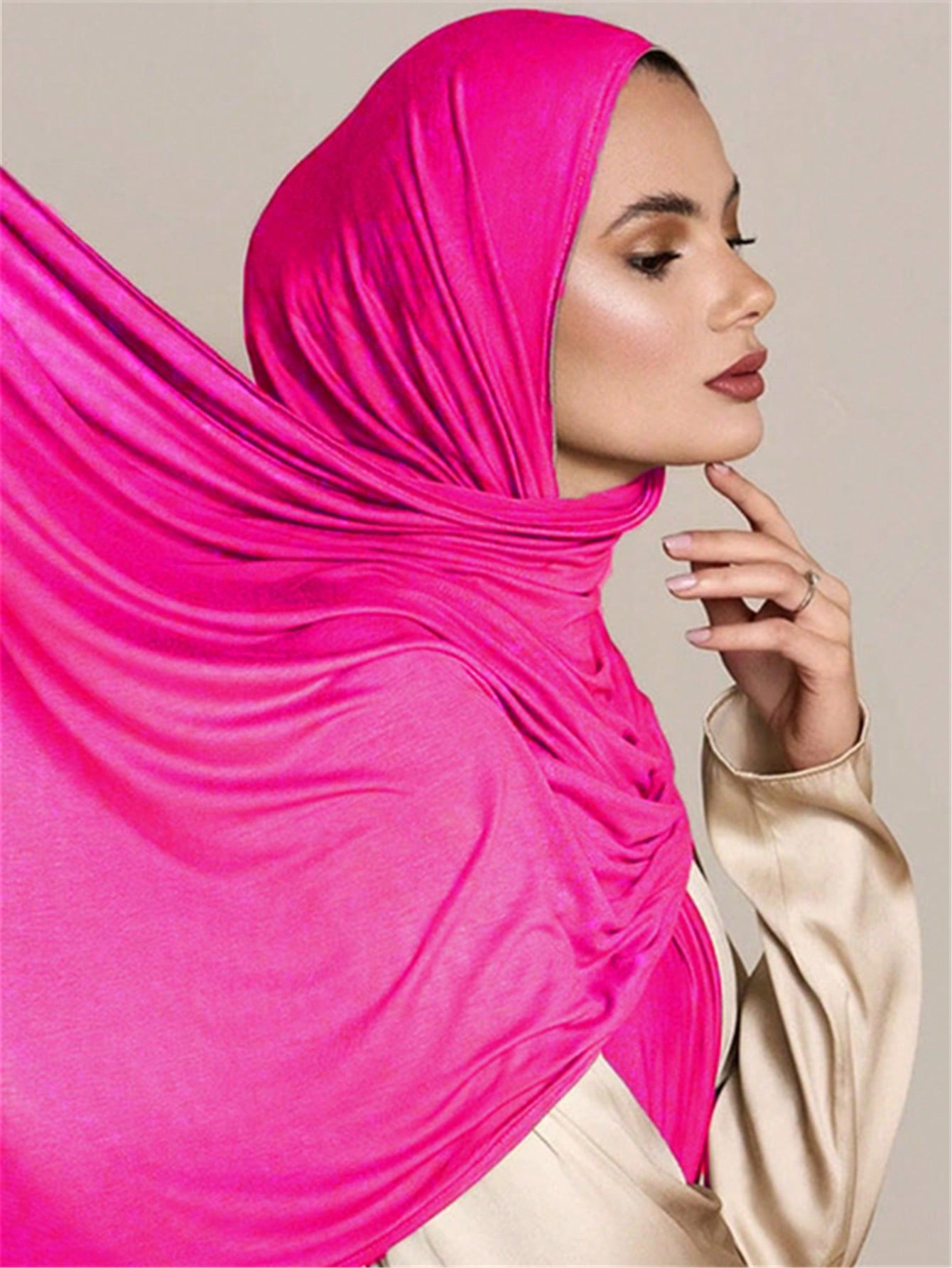 Plus Size Knitted Headscarf Shawl