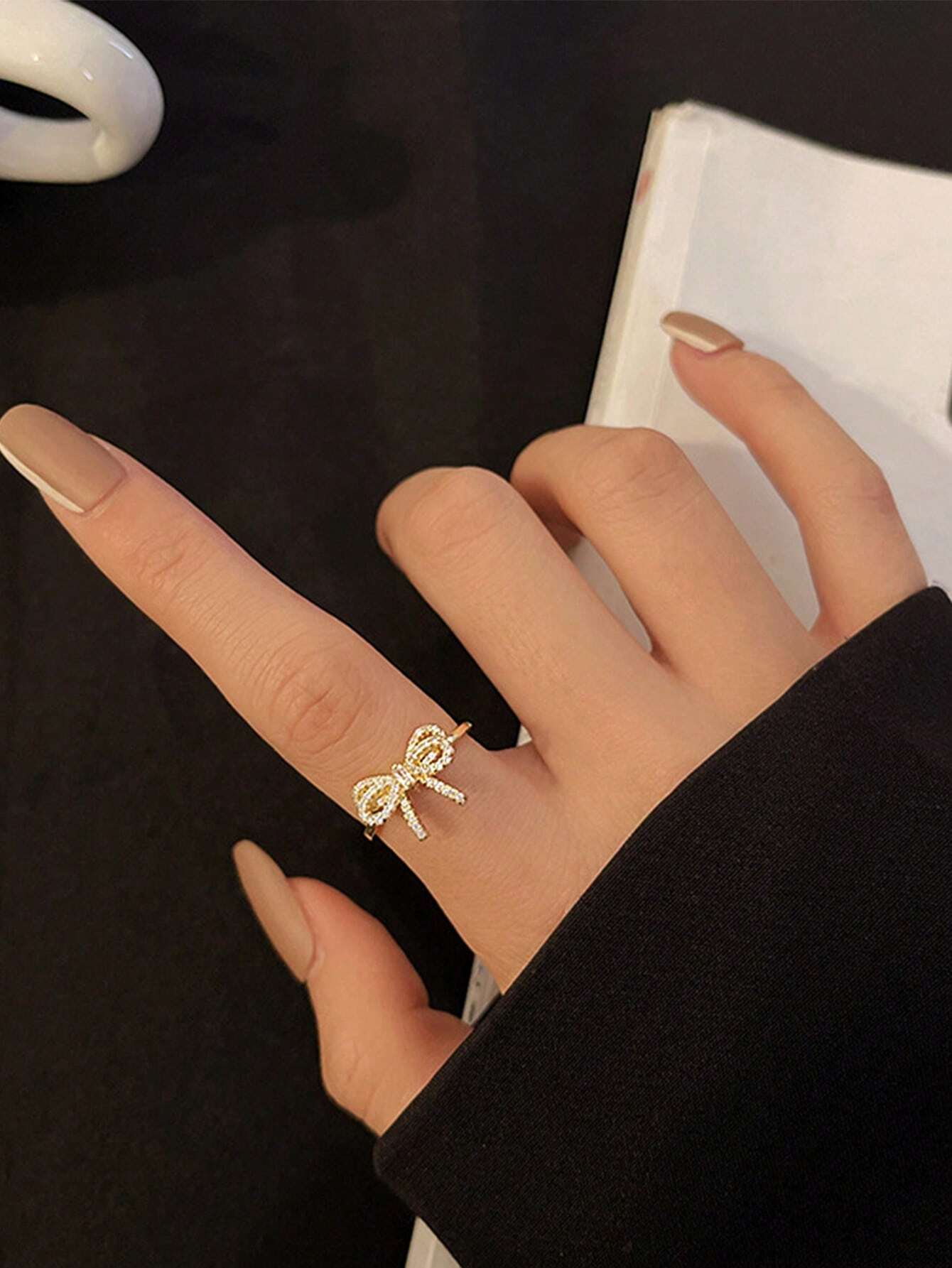 Women’s CZ Bowknot Open Ring