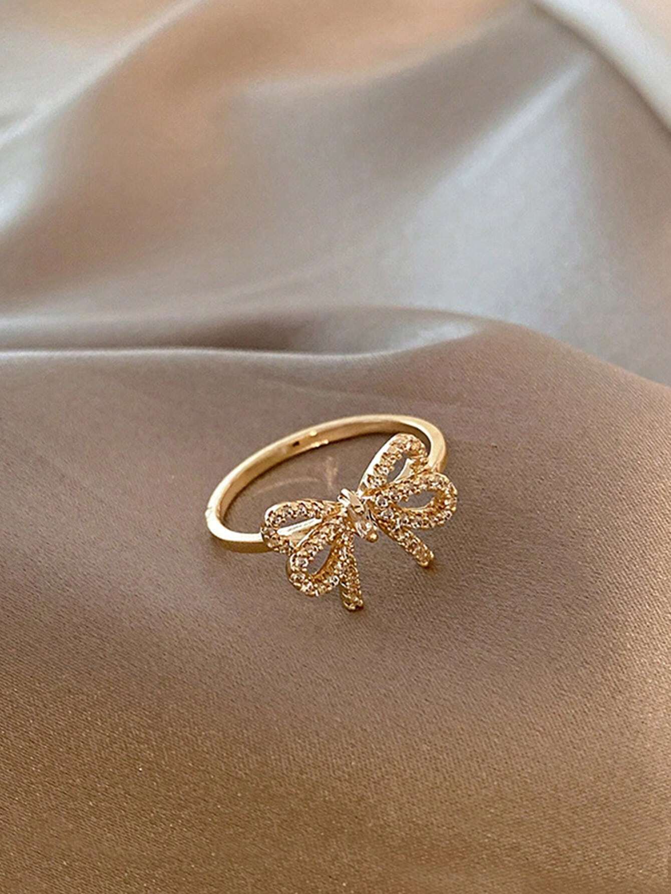 Women’s CZ Bowknot Open Ring