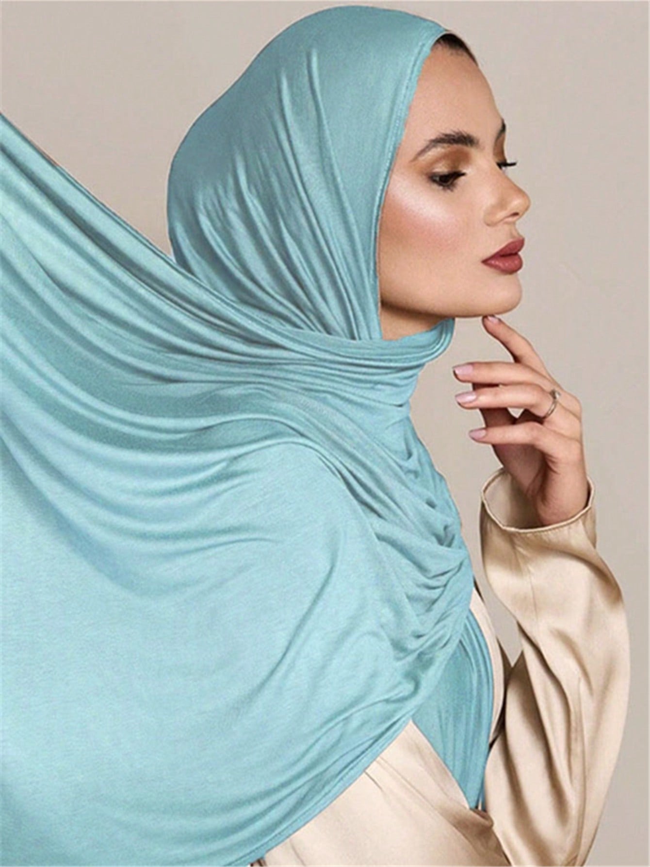 Plus Size Knitted Headscarf Shawl