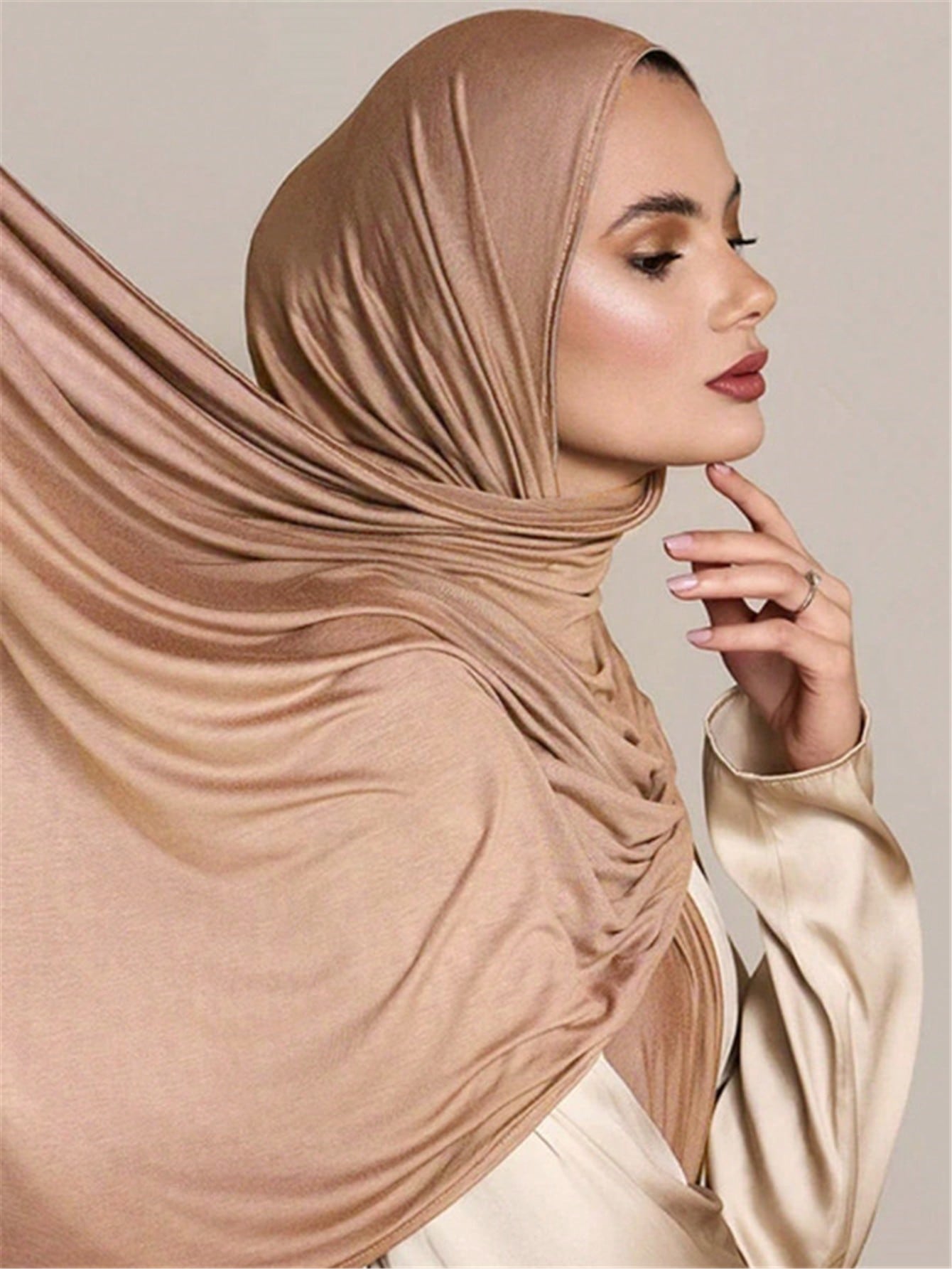 Plus Size Knitted Headscarf Shawl