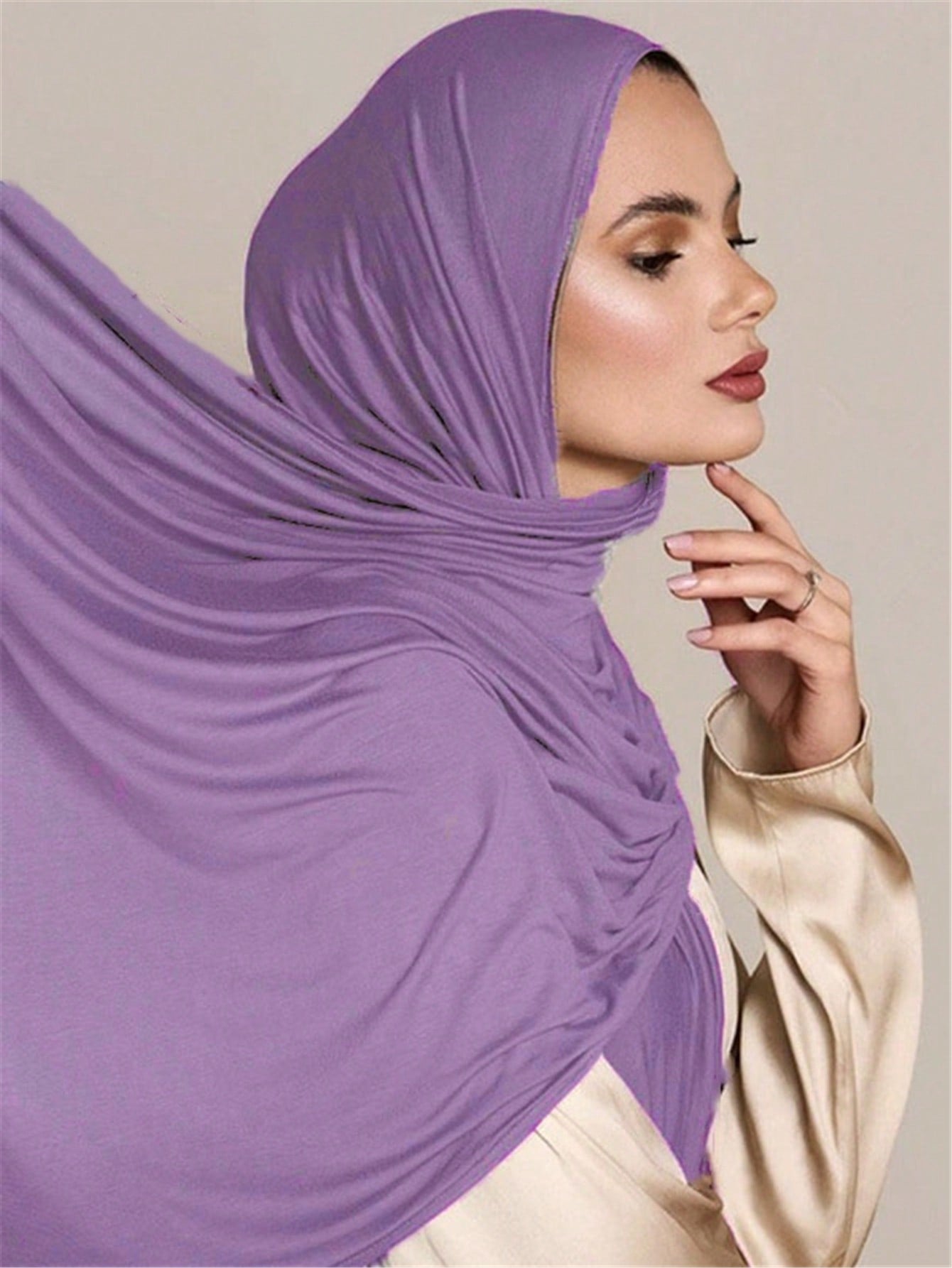 Plus Size Knitted Headscarf Shawl