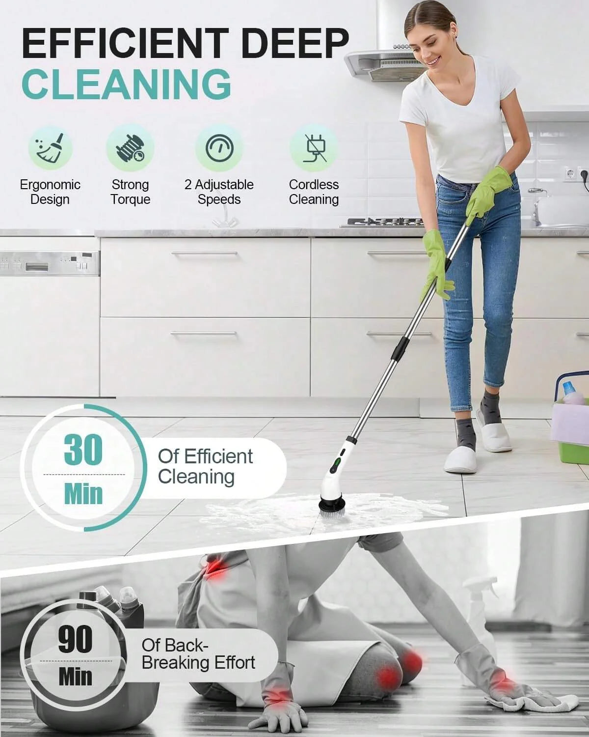 Cordless Electric Spin Scrubber