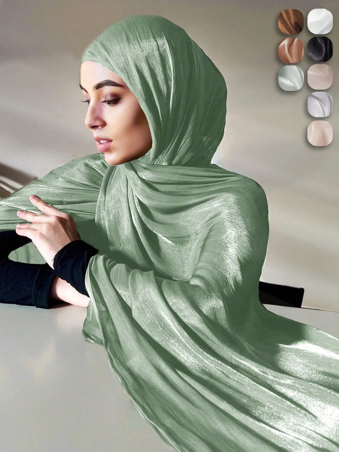 Sparkling Metallic Women Hijab Scarf