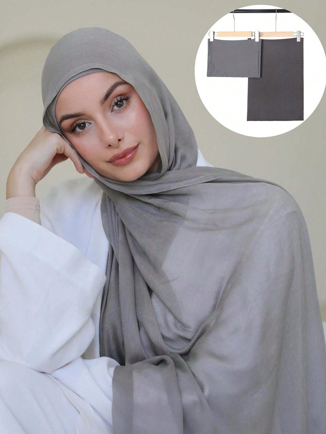 2PCS Viscose Hijab Scarf Set