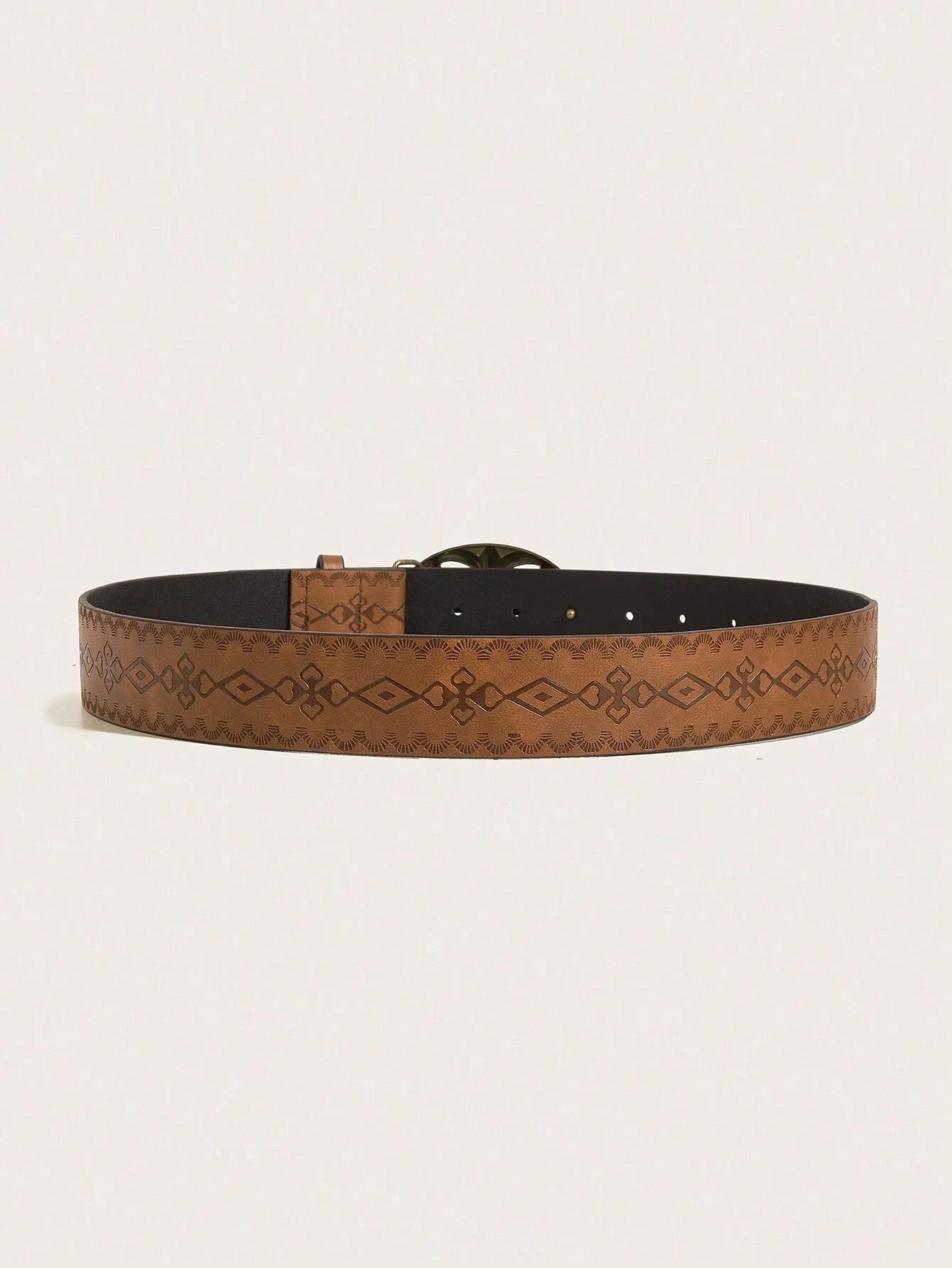 Retro Metal Buckle Leather Belt