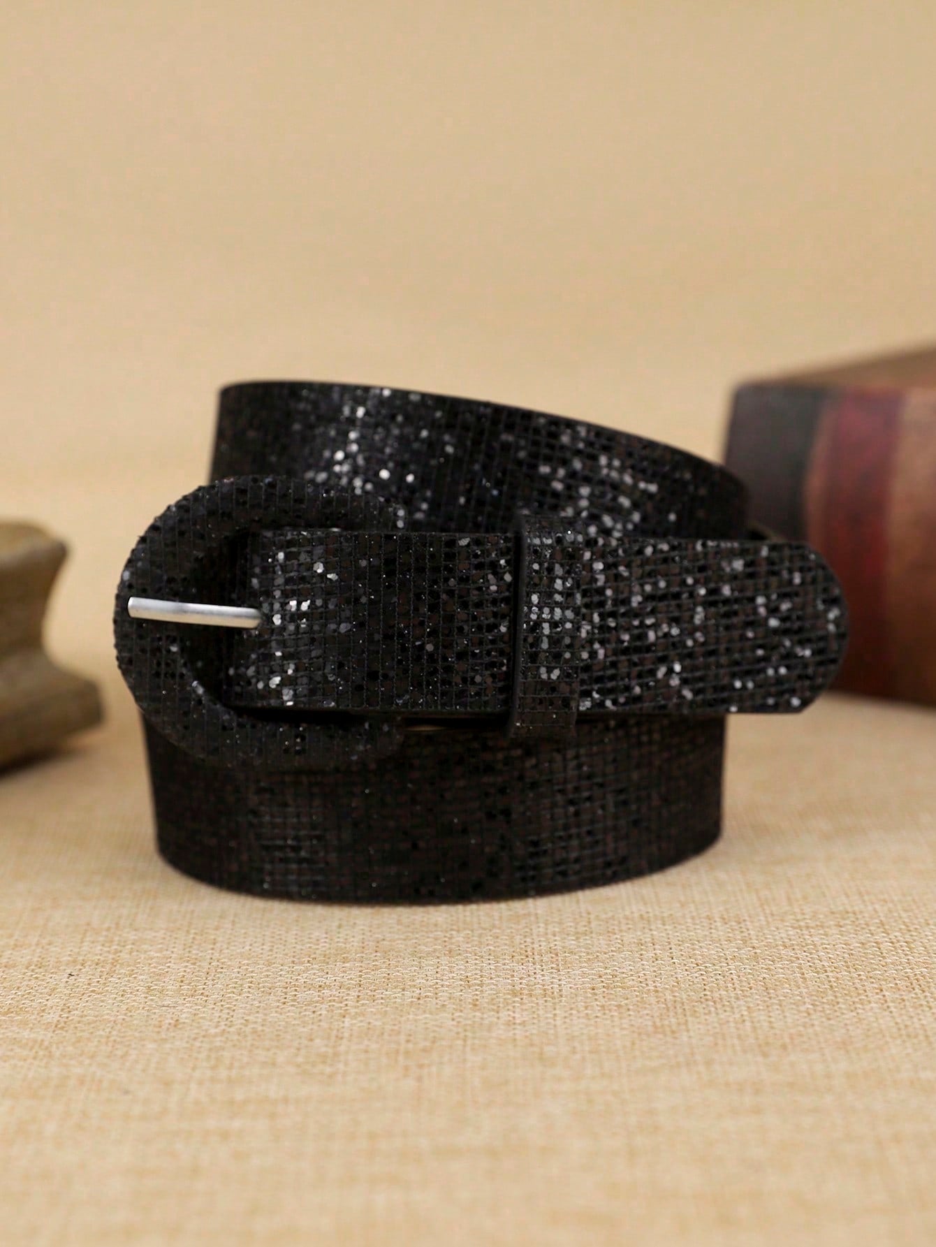 Women PU Glitter Waist Belt
