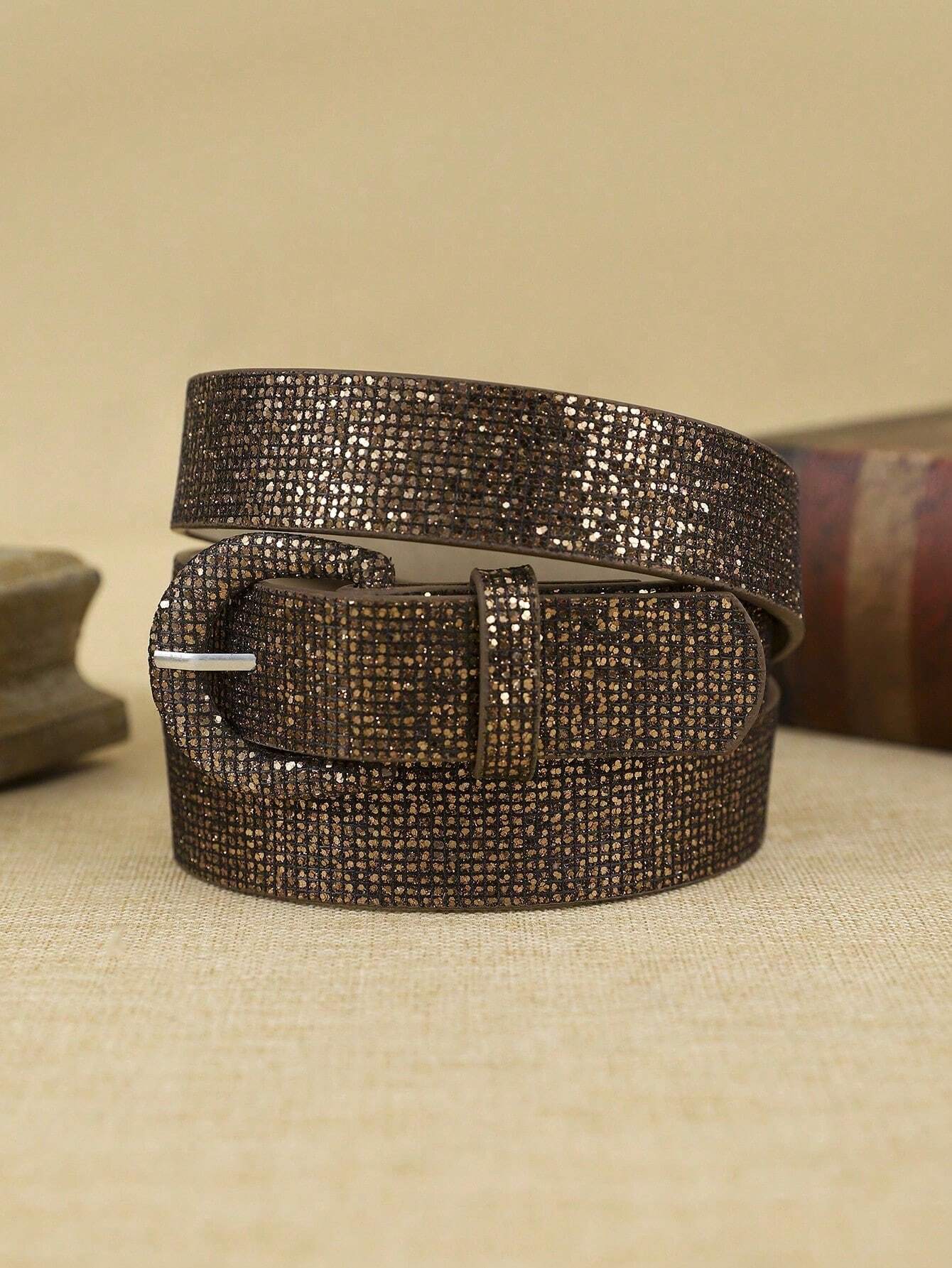 Women PU Glitter Waist Belt