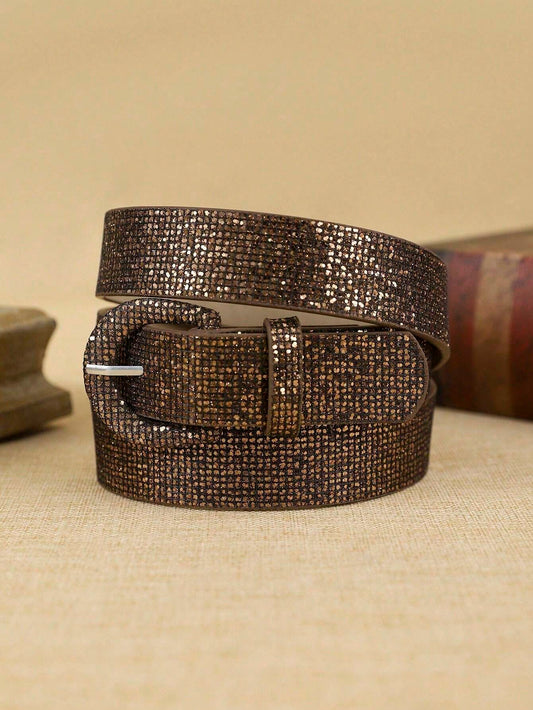 Women PU Glitter Waist Belt