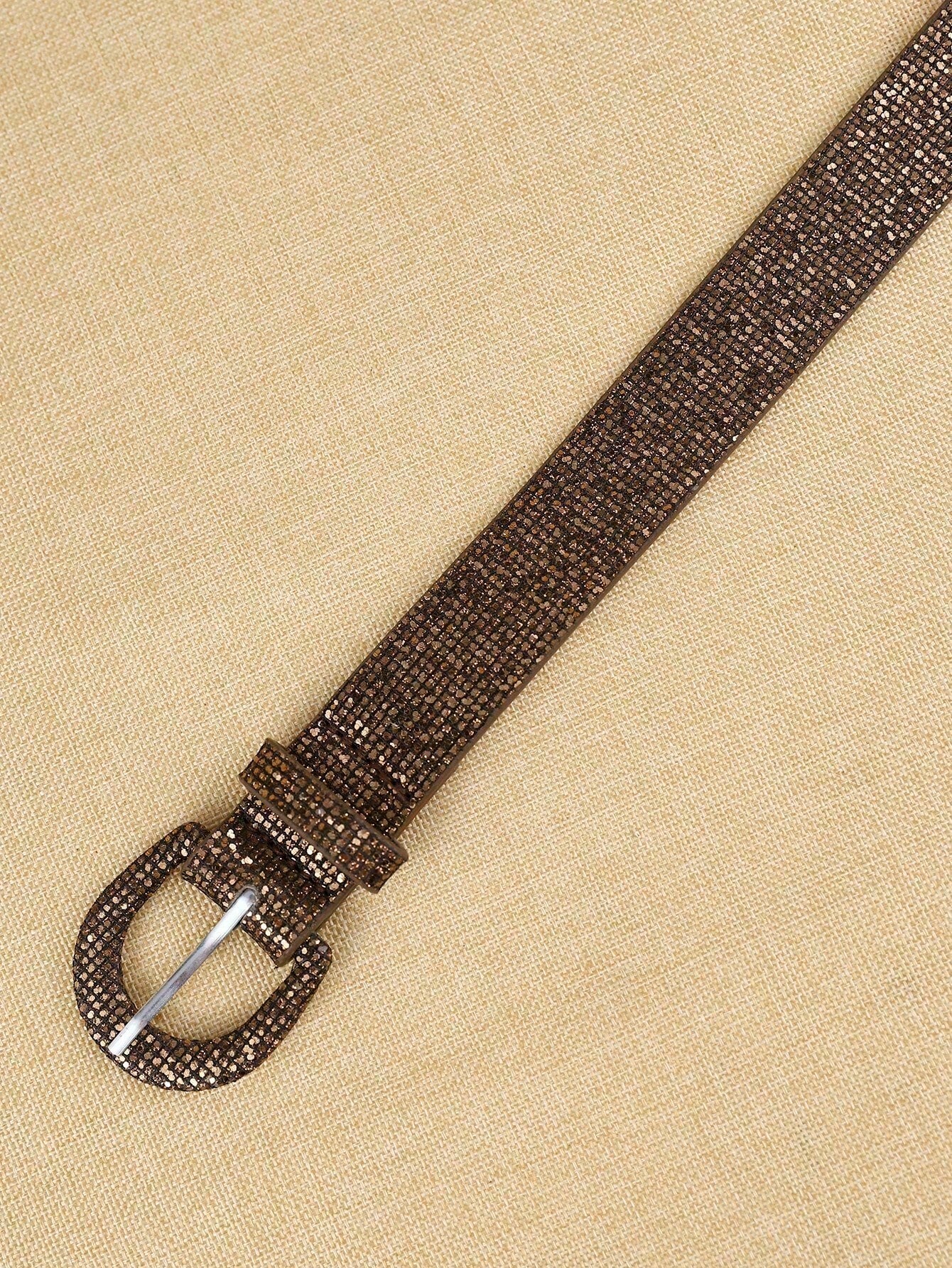 Women PU Glitter Waist Belt