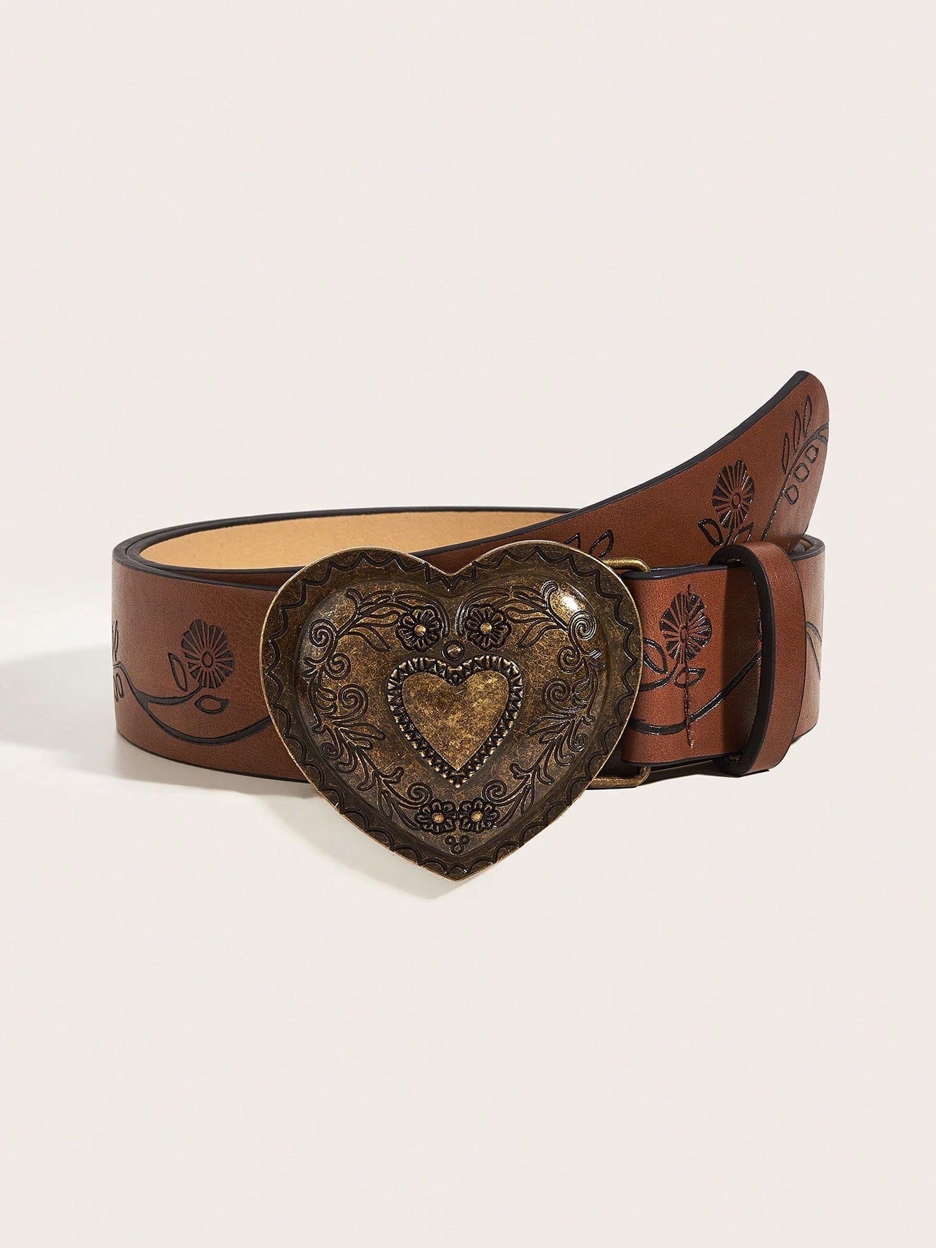 Vintage Printed PU Leather Belt