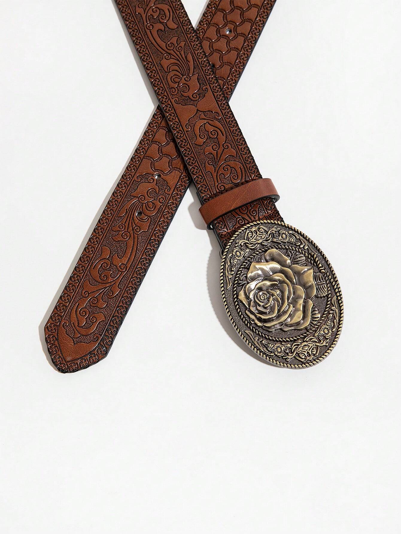 Retro Dragon Buckle Leather Belt