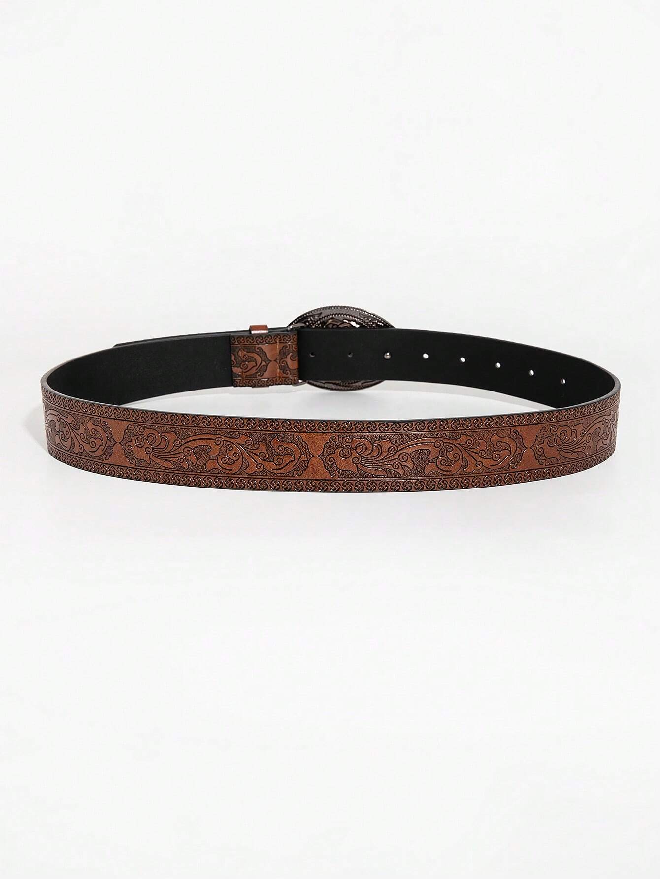 Retro Dragon Buckle Leather Belt