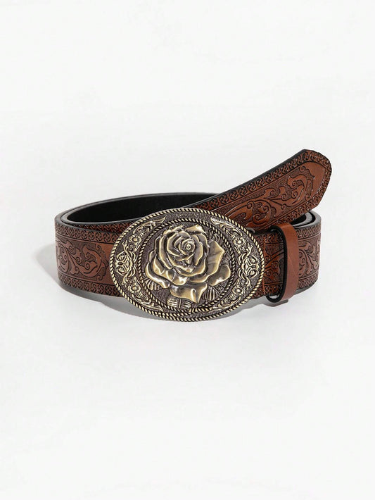 Retro Dragon Buckle Leather Belt