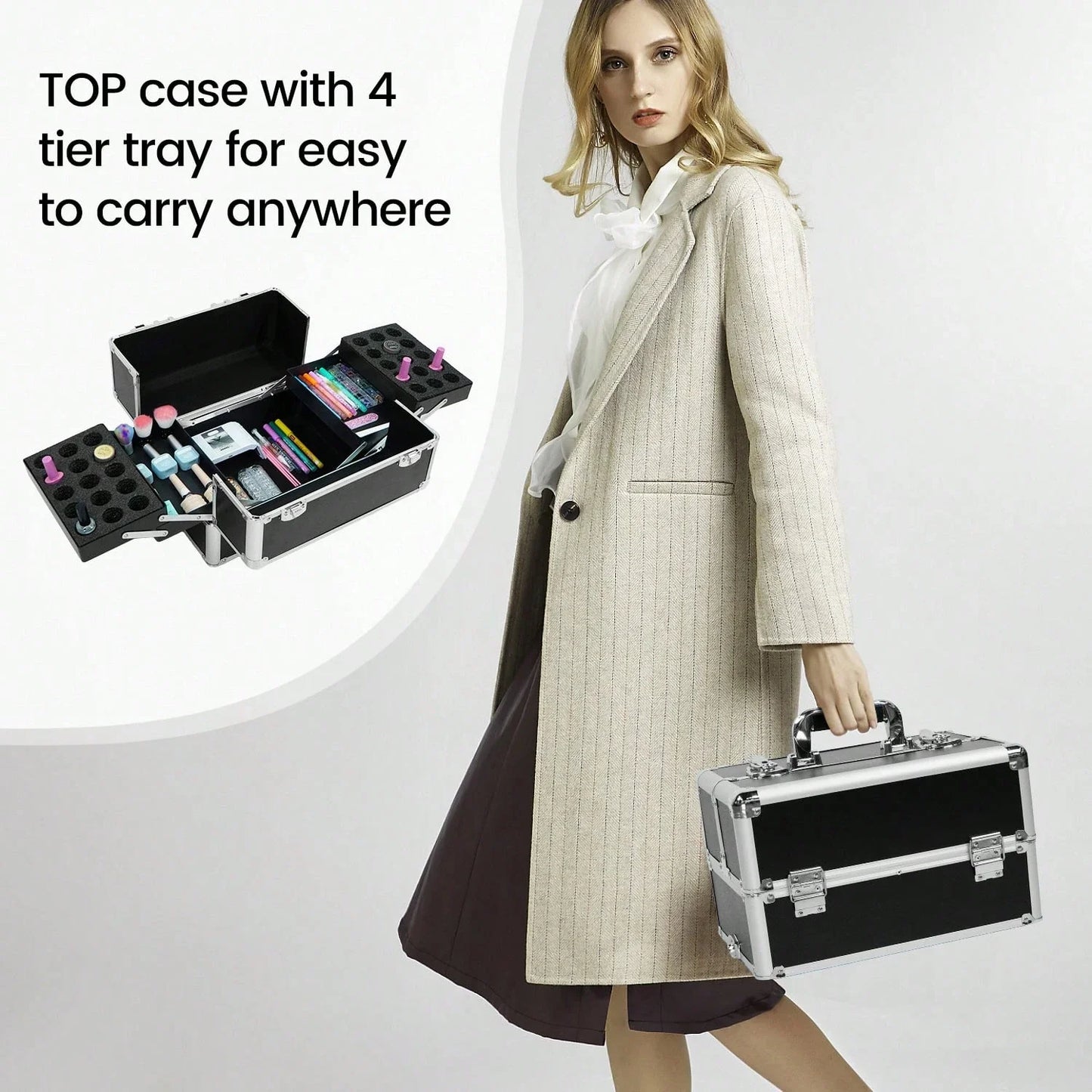 Rolling Large Makeup Train Case