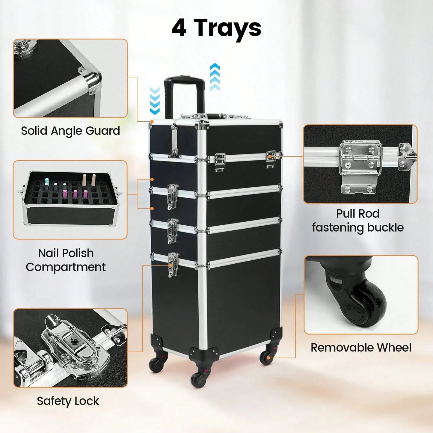 Rolling Large Makeup Train Case