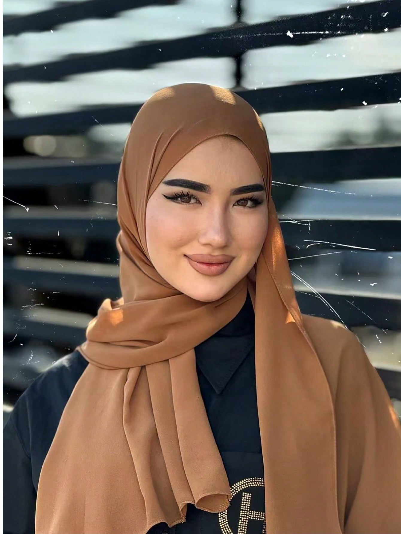Plain Chiffon Pearl Hijab Scarf