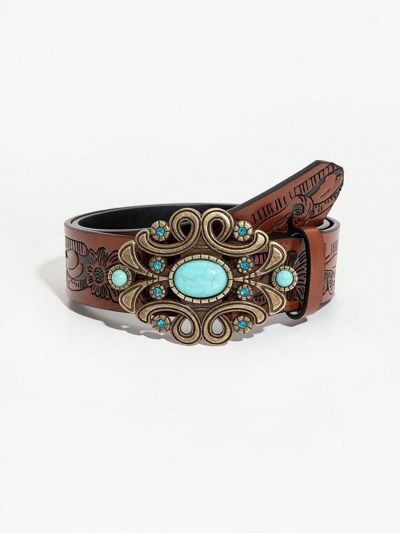 Retro Dragon Buckle Leather Belt
